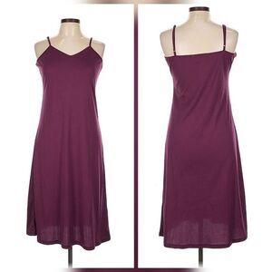 Kinolau Manaola Collection Adjustable Spaghetti Strap V Neck Eggplant Jeweltone